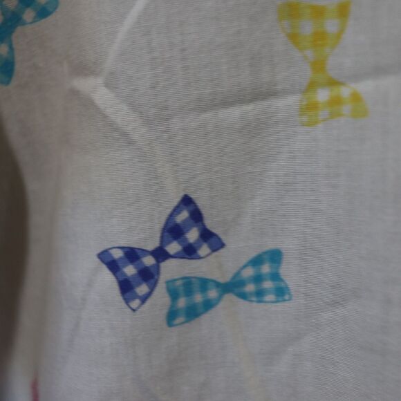 E.B. eccobay Vintage White Colorful Bow Print Button Down Shirt Large - Picture 7 of 16